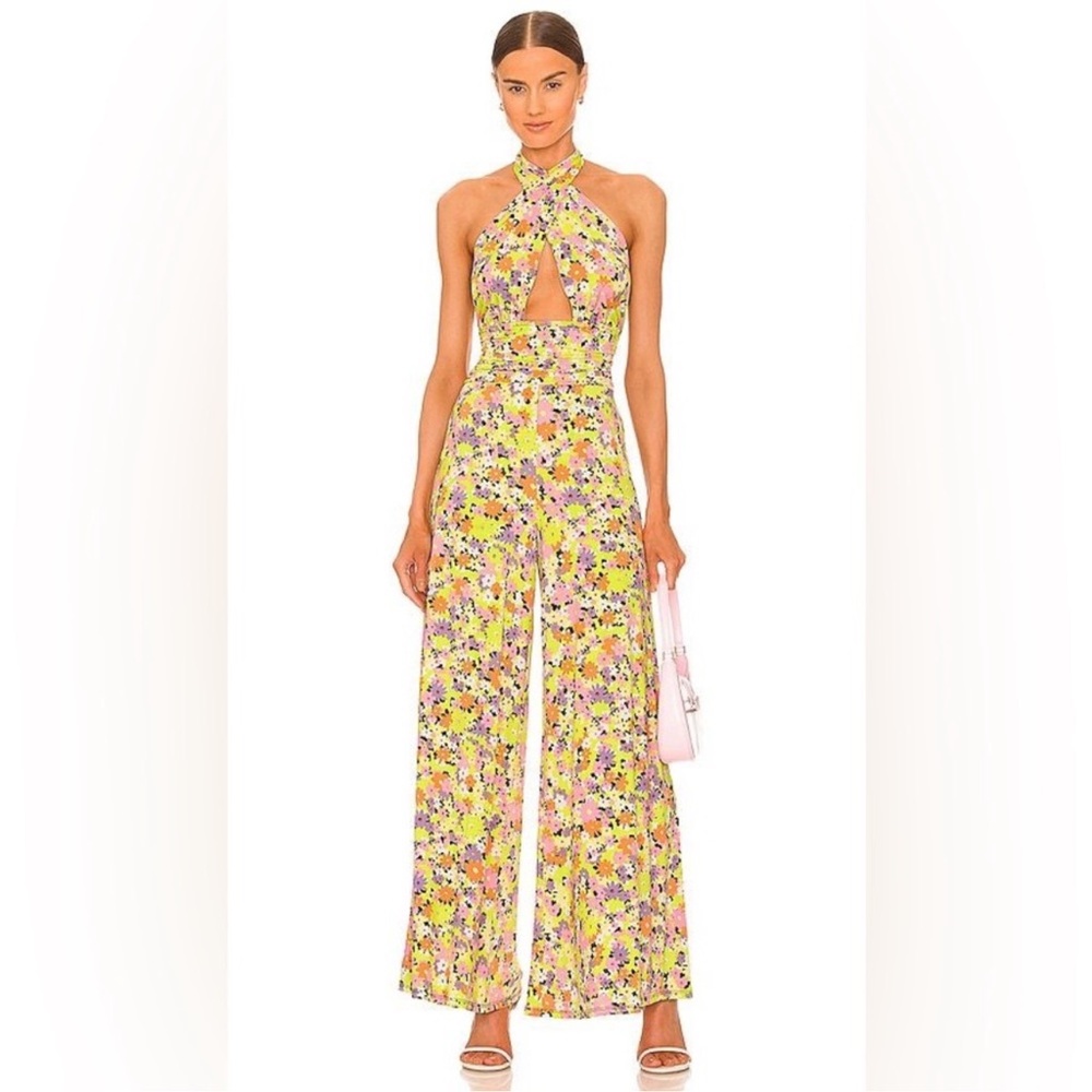 AFRM Multicolor Floral Halter Jumpsuit